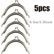 5 buc. încuietori metalice argintii semicercuri/pătrate pentru portofel, diverse dimensiuni, închidere cu capsă, accesorii DIY în stil vintage pentru geantă de mână, modificare portofel pentru monede, piese durabile lucrate manual pentru confecționarea portofelelor DIY - Multicolor - Vizualizare 14