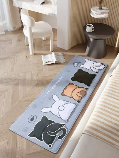 DAJIANG 1件装彩色卡通可爱猫咪图案户外防滑橡胶底门垫，适用于浴室、厨房、户外、室内、走廊、卧室、客厅，可机洗，易于清洁，防滑底座，适用于卧室装饰、浴室装饰、节日装饰