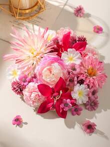 50pcs Artificial Flower Heads, Assorted Sizes, Daisy Flowers, Suitable For Wedding Crafts, Home Decor, Party Decoration - Hot Pink - View 3