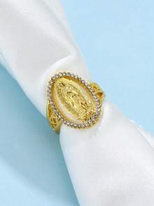 ZHIXUN 1pc Fashion Virgin Mary Ring, Ladies Ring Jewelry Gift For Ladies Religious Wedding Anniversary - Ring - View 5