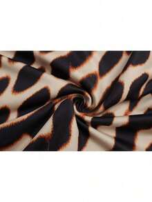 2026 New Women's Clothing One-Word Collar Slim-Fit Printing Sexy Hip-Wrapped Irregular Streamer Dress Women - 棕色 - 查看 7
