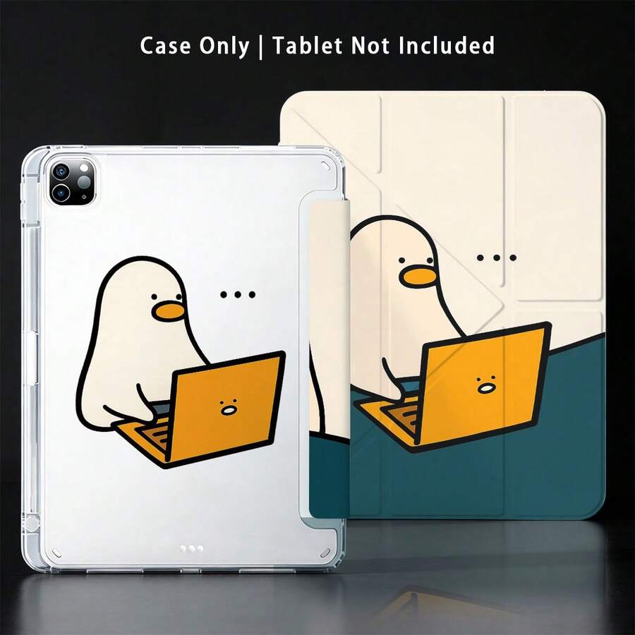 可爱鸭子图案亚克力平板电脑保护套，兼容华为Matepad SE 11/Matepad 11/Matepad Pro 11英寸、12.2英寸/Matepad Air 12英寸，荣耀Pad 8/9/10，荣耀GT 11.5英寸/X7/X8A/X9/X8Pro/X9Pro/V9/V8 Pro，兼容小米，苹果第十代/11 2025 (A16)，A9/A9+/A11/S11/S10 FE，春季复活节礼物 - 彩色 - 查看 1