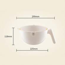 Double-Layer Plastic Vegetable Washing Basket - Versatile Fruit Drainer For Kitchen - Cream White Design - S - View 4