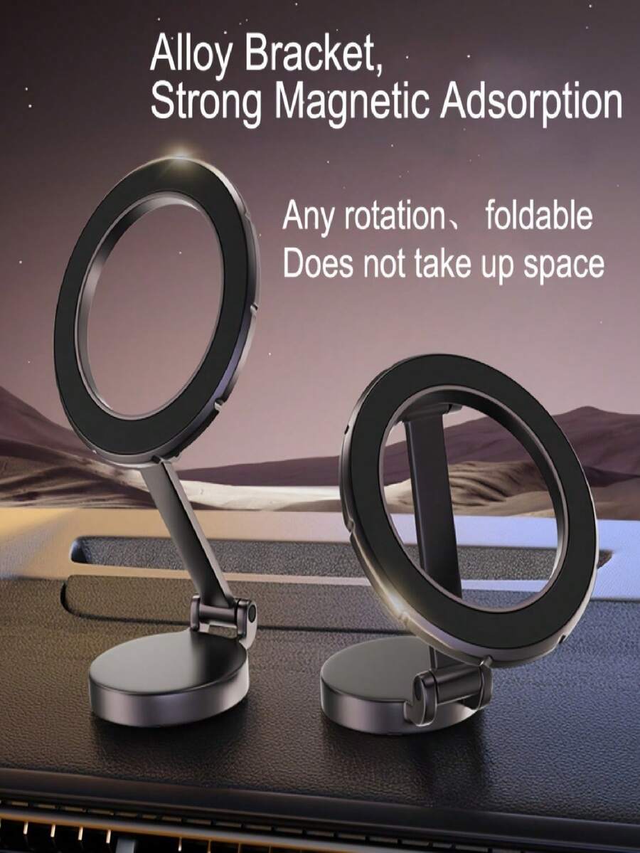 1pc Magnetic Car Phone Holder, Magnetic Phone Mount Suitable Compatible With Apple 17/16/15/14/13/12 Pro Max, Convenient In-Car Storage, Magnetic Ring Fits Any Phone, Suitable As Home Or Holiday Gift - Multicolor - View 1