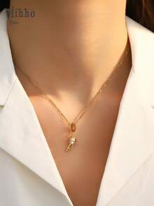 Hihho 1pc Elegant Universe Planet Pendant Necklace, Romantic Atmosphere For Commuting And Dating - Planet Key - View 9