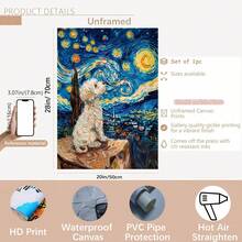 1幅无框马尔济斯犬品种墙面艺术海报 - 马尔济斯幼犬图案，客厅装饰，送给马尔济斯犬爱好者的礼物 - D - 查看 12