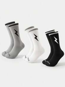 1双/2双/3双/4双装男女通用骑行袜，适合所有户外运动，四季皆宜的压缩袜 - 彩色 - 查看 18