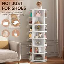 7-Tier Rotating Storage Rack, Floor-Standing Multi-Purpose Shelving Unit, 360° Rotating Tiered Shelves For Storing Shoes, Bags, Accessories - Durable And Space-Saving Display Tower - Multicolor - View 6