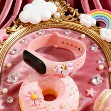 2pcs/Set Women's Cute Unicorn TPU Band Digital LED Display Electronic Watch, Suitable For Daily Wear, Outdoor, School, Holidays, Christmas, Comes With 1 Storage Box - Multicolor - View 5