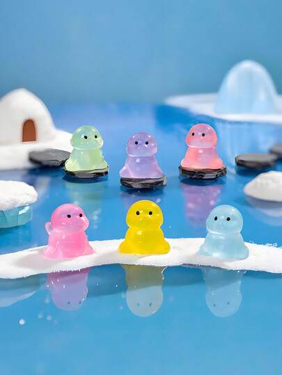 1pc Cute Luminous Small Resin Sea Lion Sculpture, Glow-In-The-Dark Multi-Color Mini Sea Lion Miniature Animal Decor, Suitable For DIY Fairy Garden, Birthday Party Gift Filler, Micro Landscape Craft, Glass Container, Potted Plant Decor, Car Interior, Home Decor, Bookshelf, Living Room Scenes, Theme Party Gift Bag Filler (Random Color)