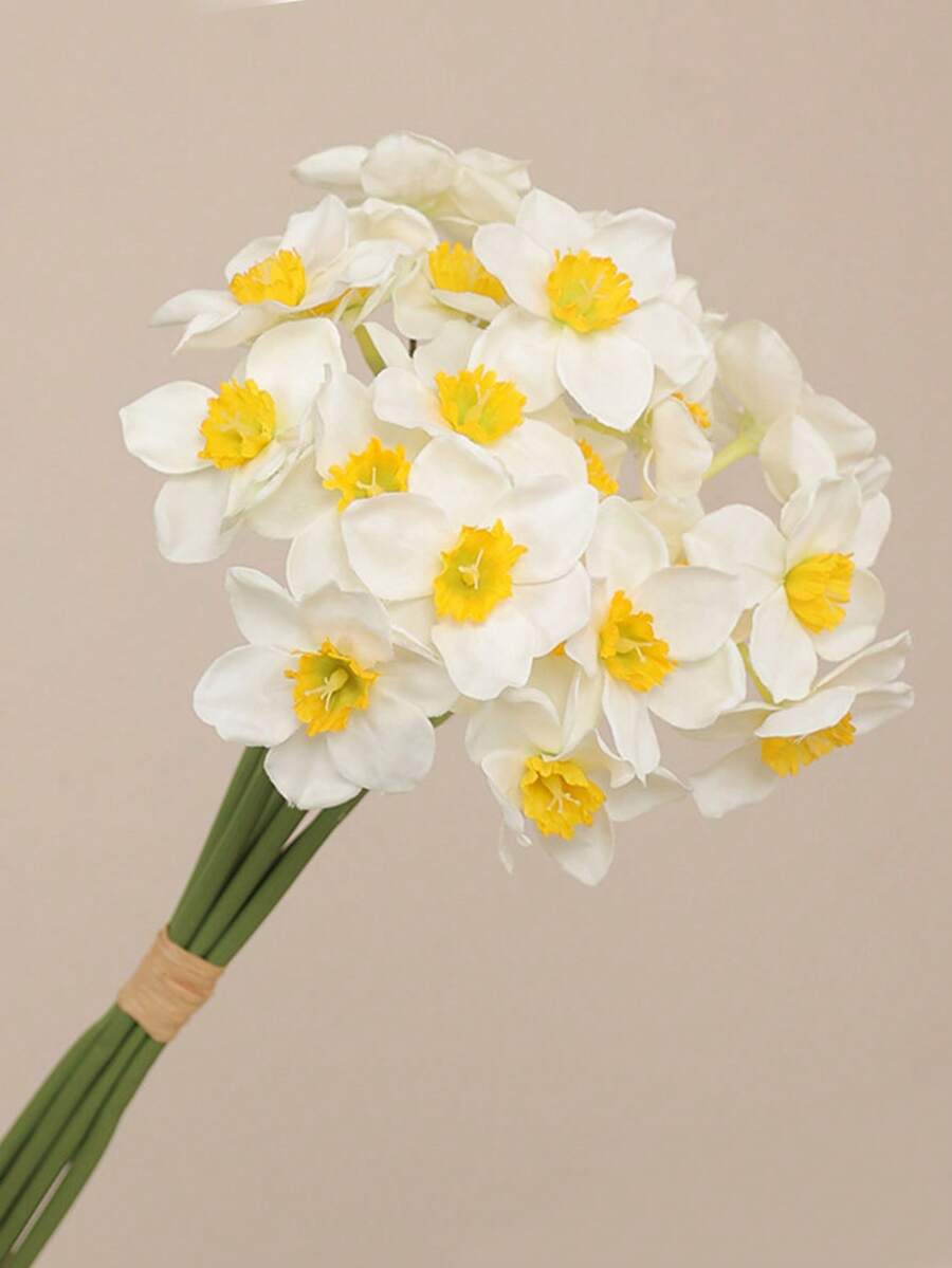 6 bông hoa thủy tiên nhân tạo, thích hợp để trang trí nhà cửa, trang trí Ngày của Mẹ, trang trí bàn ăn, trang trí bàn tiệc cưới. Cũng thích hợp cho đám cưới, trang trí nhà cửa, trang trí phòng, trang trí tường, trang trí phòng khách, trang trí nhà bếp, trang trí mùa xuân, cắm hoa trên bàn, trang trí trung tâm bàn tiệc cưới, trang trí lễ Phục sinh. - trắng - Xem 1