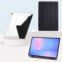 适用于 Galaxy Tab S11 Ultra 2025 (14.6 英寸)/S11/S10+ 12.4 英寸/S10/S9+ 12.4 英寸/S9/A11+/A11/A9+/A9/A8/A7/S6 的透明亚克力平板电脑保护套，采用笔槽设计，支持智能休眠/唤醒功能，休闲/简约风格 - 黑色 - 查看 1