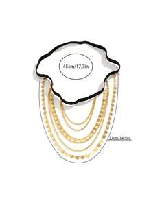 1件闪亮迷人心形亮片流苏性感大腿链，女士休闲街头派对俱乐部庆典身体链 - 金色 - 查看 5