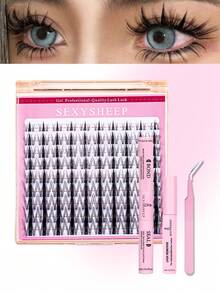 Bộ nối mi giả tự làm dạng chùm D-Curl, C-Curl gồm 1708 sợi, 640 sợi, 608 sợi, 280 sợi, 90 sợi, kèm hướng dẫn nối mi cho người mới bắt đầu, bộ nối mi tự làm dạng chùm, bộ mi giả riêng lẻ kiểu hoạt hình 30D 40D 60D 80D 100D, bao gồm keo dán mi, chất làm kín, nhíp mi, cọ tẩy trang, thích hợp sử dụng tại nhà, khi đi du lịch, đi làm hàng ngày, dự tiệc, v.v. - Nhiều màu - Xem 5