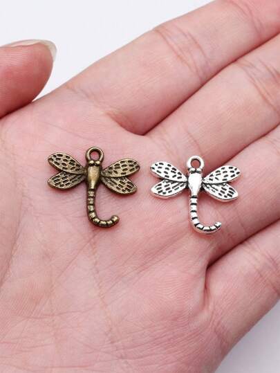 10pcs 21x18mm Dragonfly Charms Pendant For DIY Jewelry Making Necklace Keychain Phone Chain Bracelet Making Accessories Handmade Craft Making Findings