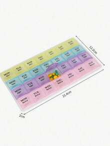 28天药盒，大容量4周药品储存容器，带防尘盖，适用于鱼油、维生素、保健品等。 - 彩色 - 查看 4