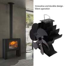 6-Blade Heat Powered Fireplace Fan - Silent Aluminum Alloy Stove Fan With Rounded Edge For Uniform Heat Dissipation - View 3