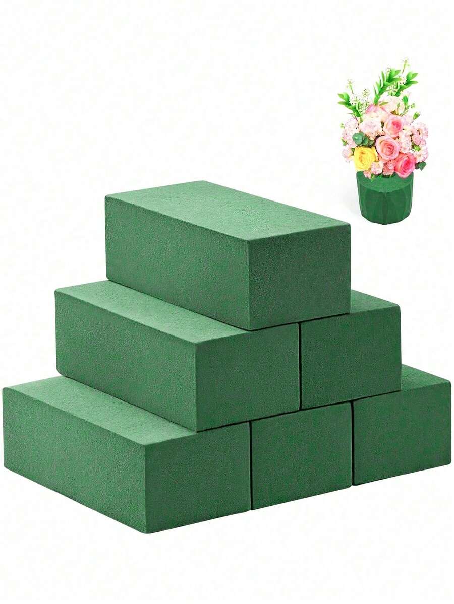 20件/10件/8件/5件/2件/1件 - 花藝泡沫磚 (5.5"長 X 3.1"寬 X 1.7"高) 植物泡沫，綠色濕/乾花藝泡沫，適用於鮮花或人造花卉布置，花藝師泡沫，適合婚禮、生日和家居裝飾
