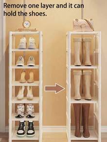 Adjustable Metal Bracket Fabric Shoe Rack, Multi-Layer Space-Saving Entryway Shoe Cabinet, Shoe Storage Rack, No Tools Required For Assembly, Space-Saving, Multi-Layer Storage, Suitable For Entryway, Dormitory And Closet, For Sneakers, Leather Shoes, Canvas Shoes, Slippers, Unisex, Multi-Layer Shoe Storage Rack, Perfect For Apartment And Home, Ideal Home Storage - Multicolor - View 5