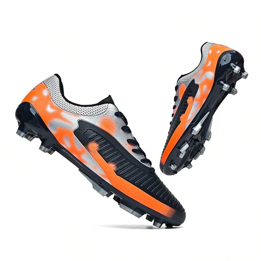 Unisex Non-Slip Soccer Cleats For Outdoor Training - Black - View 1