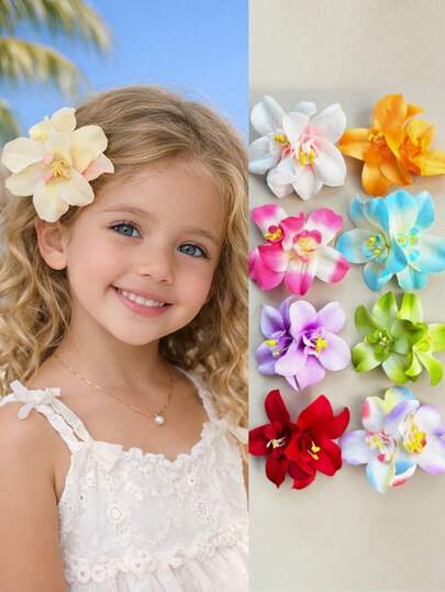 3个/1个夏威夷花朵发夹，人造花朵发夹，芙蓉花发夹，莲花发夹，适合假日海滩派对、夏季热带花朵发饰、婚礼派对、送给女孩的礼物、母亲节、发爪、发夹、发卡、学习用品、头部饰品