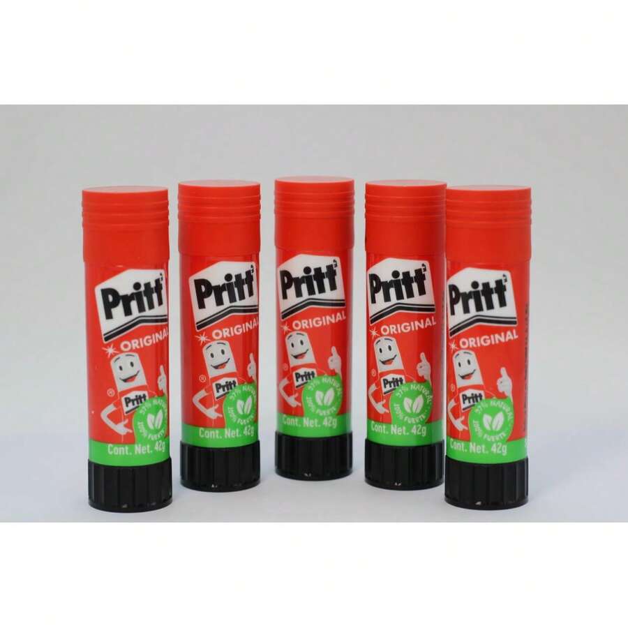 Pack Ahorro Pritt Jumbo 42g x5 Lápiz Adhesivo Original | Pega Limpio Sin Grumos, Lavable y No Tóxico - Adhesivo - Ver 1