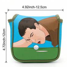 1pc Funny Personalized Putter Head Cover, PU Magnetic Closure Golf Club Sleeve, Ball-In-Hole Design Golf Putter Cover - Multicolor - View 6