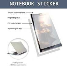 2张印花笔记本电脑贴膜，适用于惠普、苹果、康柏、宏基等品牌的15.6-16英寸笔记本电脑，可移除且防刮擦 - 查看 8