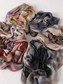 1pc Fashionable New Tie Dye Tie-Dye Printed Modal Muslim Hijab Scarf - Multicolor - View 9