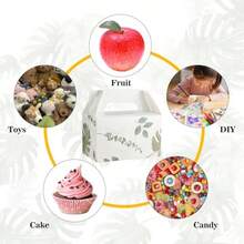 10 PCS Gable Favor Treat Boxes 6.5 X 4 X 4 Inches Gift Box With Handle Green Leaf Candy Cookie Goodie Boxes For New Year Baby Shower Birthday Wedding Graduation 2026 - 綠葉 - 查看 6