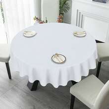 Oval Pink Floral Tablecloth, Custom Size & S1HApe Spring Easter Table Cloth, Farmhouse DE1cor1PC Waterproof, Stain-Resistant, Thickened, Reusable Tablecloth Is Ideal For Summer, Home, Kitchen, And Restaurant Parties, And Also Makes A Lovely Gift. Machine-Woven Rectangular Tablecloth, Party Tablecloth, Floral Tablecloth, Polyester Tablecloth. - 白色 - 查看 4