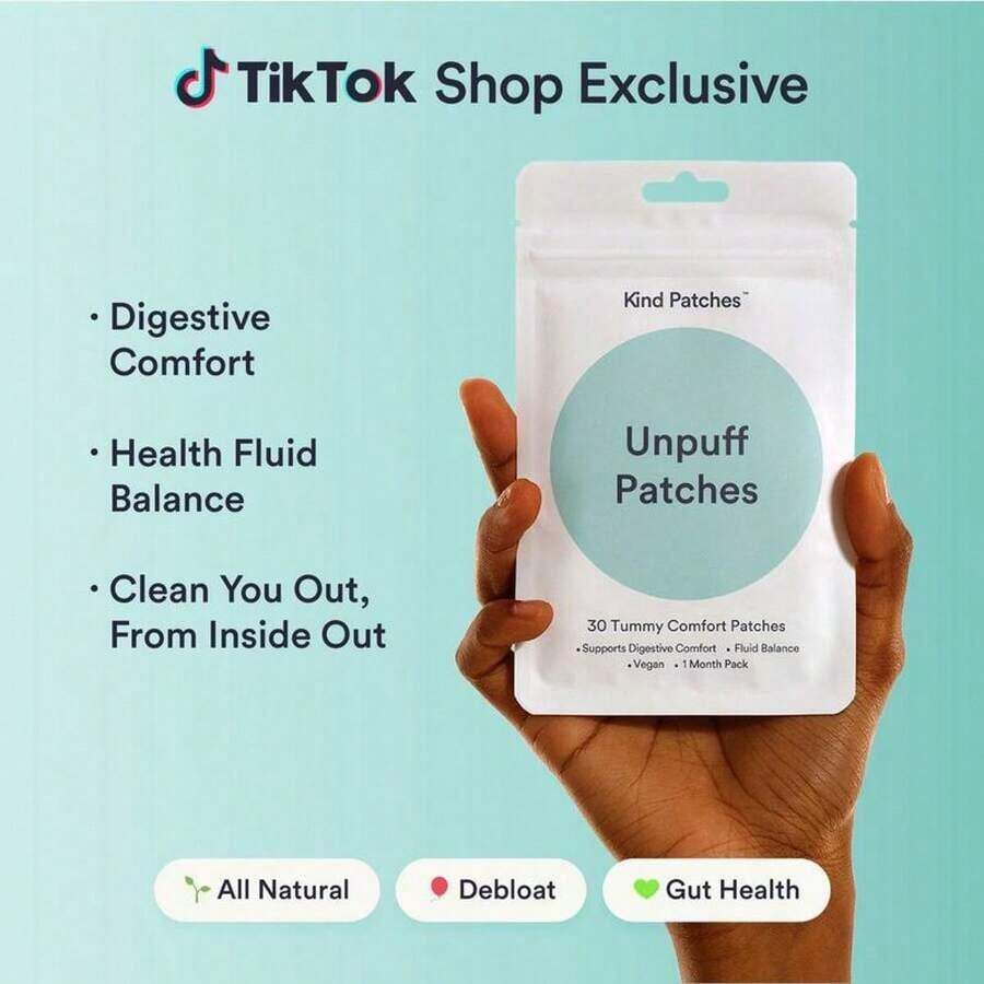 Selling Fast!Kind Patches, Unpuff Patches, 30 Tummy Comfort Patches: Support Digestive Comfort, Fluid Balance, Vegan, 1 Month Pack. Women's Health. - 3件 - 查看 1