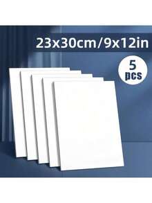 5pcs Canvas Painting Boards, Size 20x30cm/8x12in, 20x15cm/8x6in, White Primed, Suitable For Acrylic Oil Watercolor Painting Projects, Fit For Different Groups - 3mm Thick, Perfect Art Supplies, Enjoy The Joy Of Painting - Multicolor - View 11