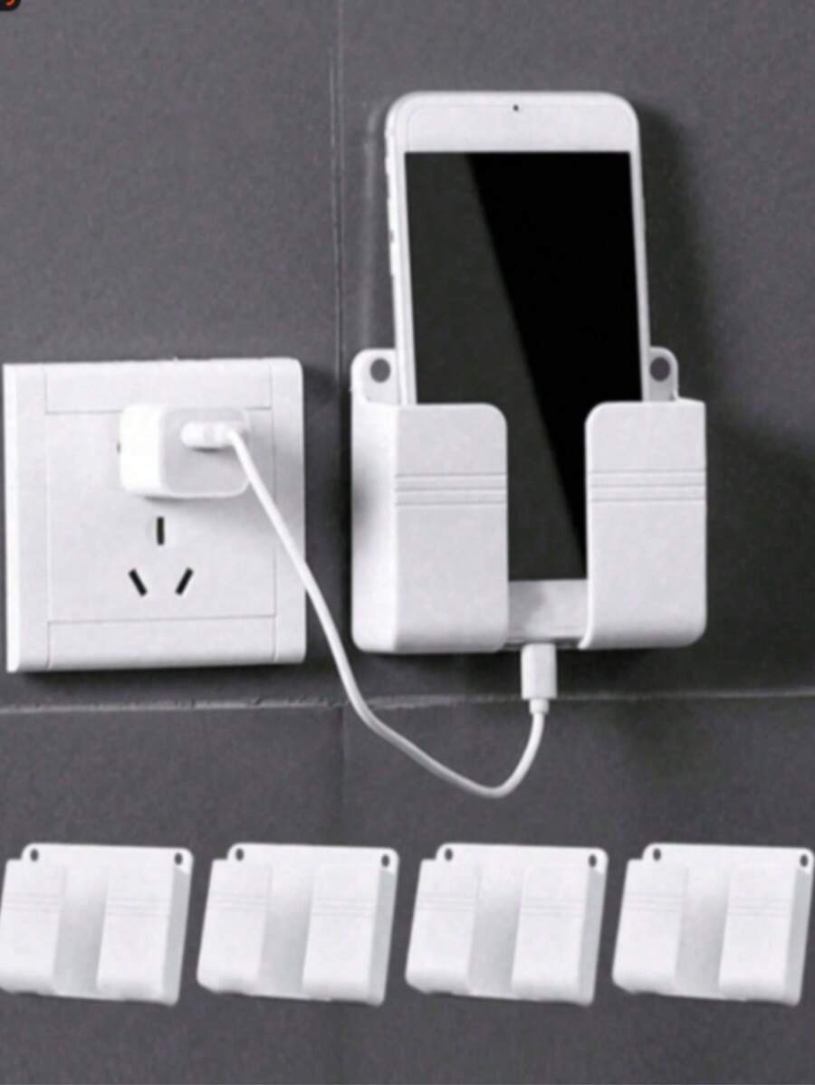 1 pieza Soporte de pared para teléfono, Caja de almacenamiento multifuncional para control remoto, Soporte de carga de pared para teléfono, Estante de carga y almacenamiento para mesita de noche, Decoración del hogar, Adecuado para almacenamiento de teléfono en el dormitorio, Almacenamiento de control remoto, Almacenamiento en el baño - Estilo aleatorio - Ver 1