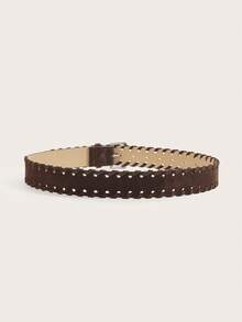 1 pieza Cinturón trenzado de cuerda de denim vintage con hebilla marrón para mujer - cinturón - Ver 6