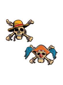 2PCS TOEI ANIMATION Officially Licensed Skull Collectible Enamel Pins Cartoon Brooch Gift Anime Family Lapel Brooch Clothing Backpack Decoration DIY Accessories Back To School Season Gifts And Birthday Gifts - 多色1 - 查看 7