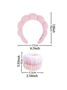 Soft Sponge Headband, Face Wash Wristband, Popular Headband Set, High Crown Sponge Braided Cloud Hair Hoop Accessories - Soft and Fluffy Clouds - View 10