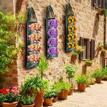 1 Hanging 8-Hole Strawberry Planting Bag, Made Of PE Material, With Perforated Plant Planting Hanging Bag, Household Multi Pocket Fruit Cultivation Bag, Flower Vegetable, Strawberry Bag - Multicolor - View 6