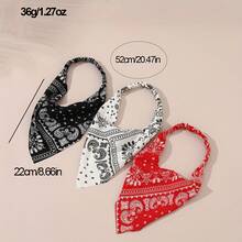 3-Piece Set Of Printed Fashion Triangle Headscarves, Elastic Headbands, Multifunctional Women's Headwear - Màu hỗn hợp - Xem 7