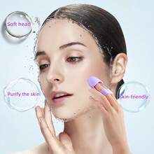 6/3/2件装硅胶洁面刷，手持式面部清洁刷工具，深层清洁毛孔，去除黑头和粉刺（2个粉色+2个蓝色+2个紫色） - 純色 - 查看 7