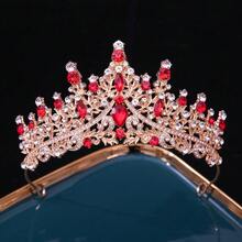 1 Set King And Queen Crown Costume, Unisex, Suitable For Wedding, Graduation, Birthday, Valentine's Day Party And Other Occasions - Gold - View 5