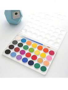 8/12/16/21/28/36 Couleurs Ensemble de peinture à l'aquarelle - Pigments unicolore vibrants et scintillants de faux perle, enfermés dans des compartiments carrés, faits à la main, convenant aux artistes et aux artisans, idéal pour la peinture florale, essentiel pour les artisans , Peinture à l'aquarelle vibrante , Palette portable, fournitures de peinture à l'aquarelle - Multicolore - Voir 10