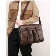 Men Briefcase - 棕色 - 查看 1