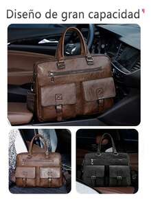Men Briefcase - 棕色 - 查看 9