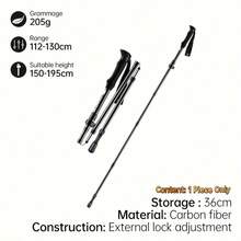 ChaoYi Portable Hiking Sticks,Aluminum Hiking Pole,Foldable And Portable Climbing Sticks,Climbing Sticks For Trail Running,1pc, Black - 黑色 - 查看 9