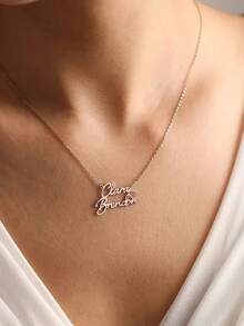 Custom Couple Name Necklace | Personalized Name Pendant | Personalized Name Necklace | Handmade Birthday Gifts | Eternal Love Keepsake - Multicolor - View 2