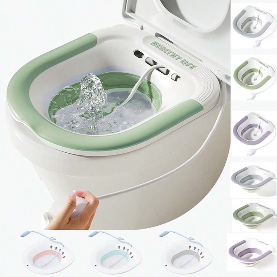 1件套马桶冲洗器，痔疮冲洗器，产后护理，可折叠女性冲洗器套装，带冲洗软管、排水孔、加宽座圈和加深马桶座圈。家居浴室装饰，秋季装饰，返校季