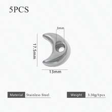 5-Piece 304 Stainless Steel 18K Gold-Plated Multi-Element Large-Hole Bead DIY Charm Jewelry Necklace Bracelet Making Accessories Women's Stainless Steel Jewellery Handmade Components - Bead - View 20