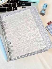 1pc A5/A6 Size Wavy Transparent Loose-Leaf Binder, Acrylic Gradient Colorful Transparent Folder, Can Be Used As Notebook, Planner, Card Storage, Sticker Book, Photo Album, Stationery,Card Holder - A5 - View 4