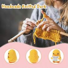 1pc Cute Duck Gift Crocheted Flowers Front Small Inspirational Female Birthday Gift Handmade Duck Decoration. - 彩色 - 查看 6